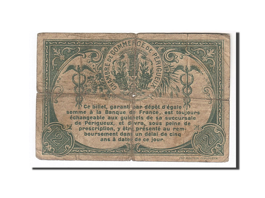 Banknote, Pirot:98-14, 2 Francs, 1915, France, F(12-15), Perigueux