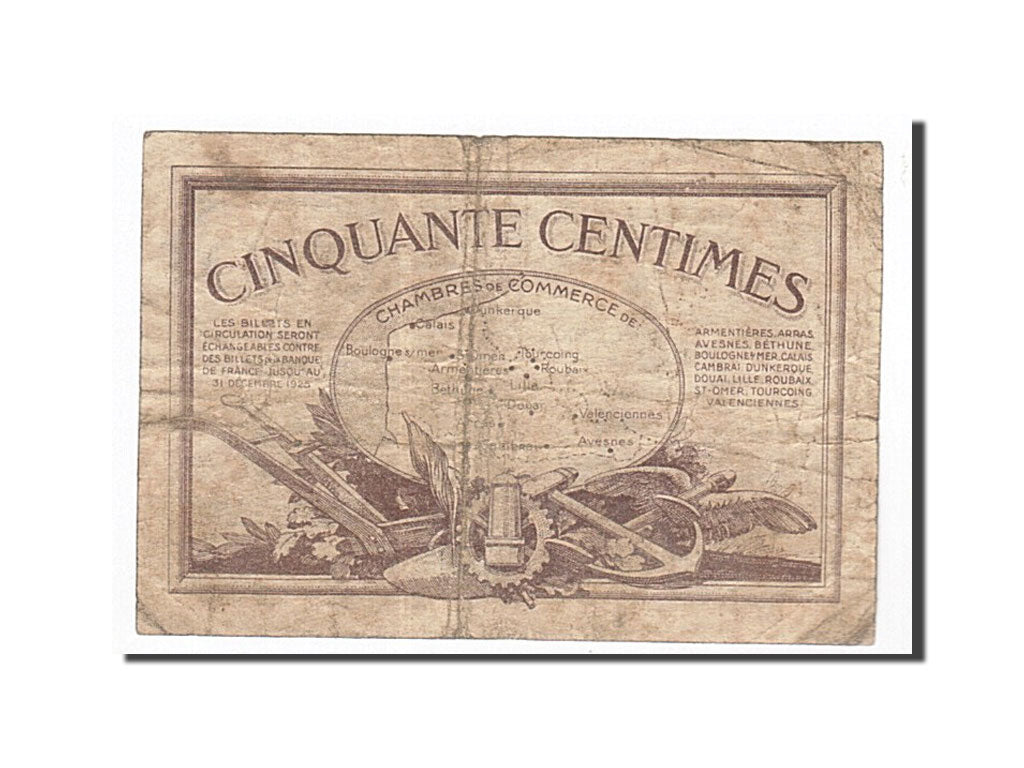 Banknote, Pirot:94-4, 50 Centimes, France, VF(30-35), Lille
