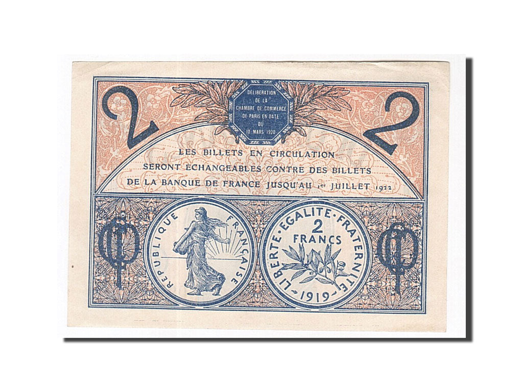 Banknote, Pirot:97-28, 2 Francs, 1920, France, UNC(60-62), Paris
