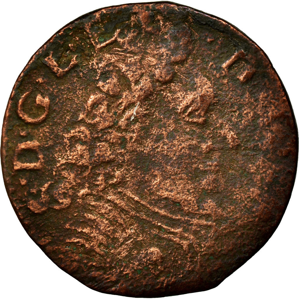 Munten, Frankrijk, Liard, 1710, Montbéliard, ZG+, Koper, Boudeau:1303