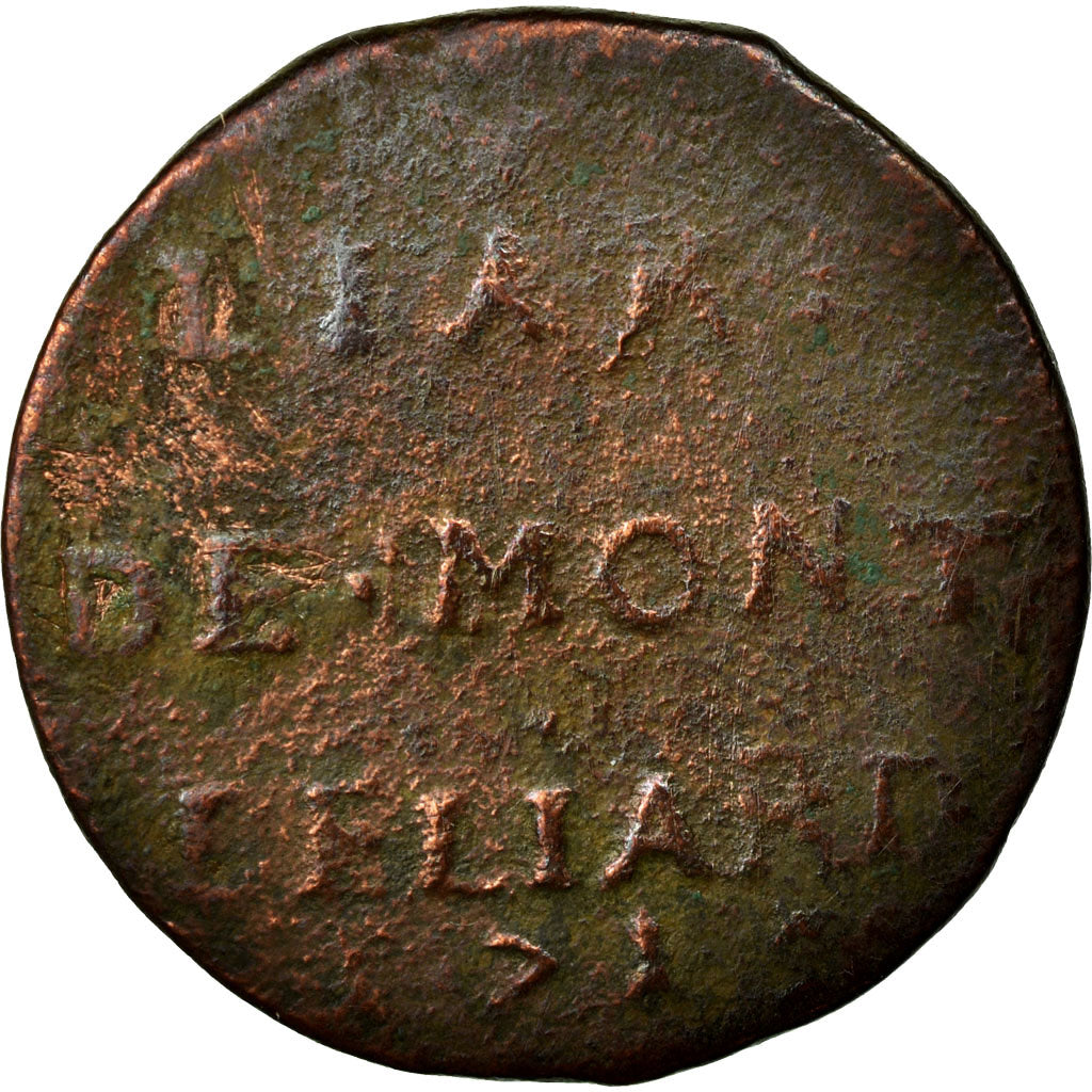 Munten, Frankrijk, Liard, 1710, Montbéliard, ZG+, Koper, Boudeau:1303