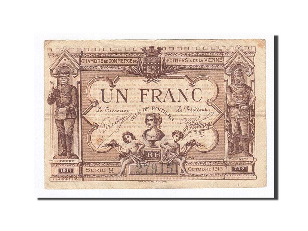 Frankreich, Poitiers, 1 Franc, 1915, SS, Pirot:101-3