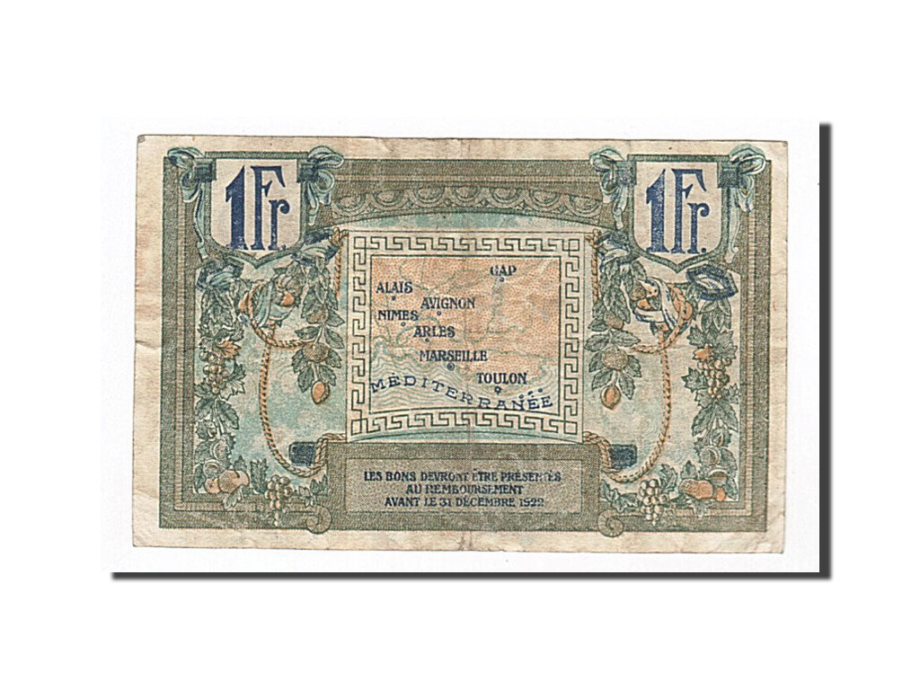 Billet, France, Marseille, 1 Franc, TB+, Pirot:102-12