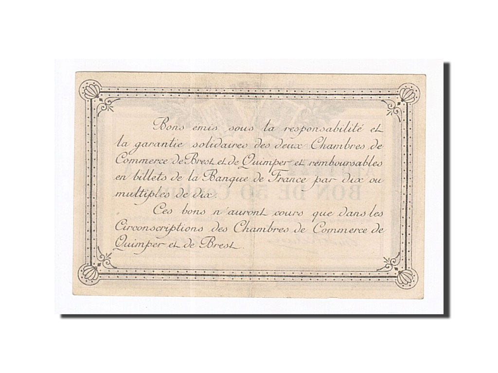 Banknote, Pirot:104-1, 50 Centimes, 1915, France, UNC(60-62), Quimper et Brest