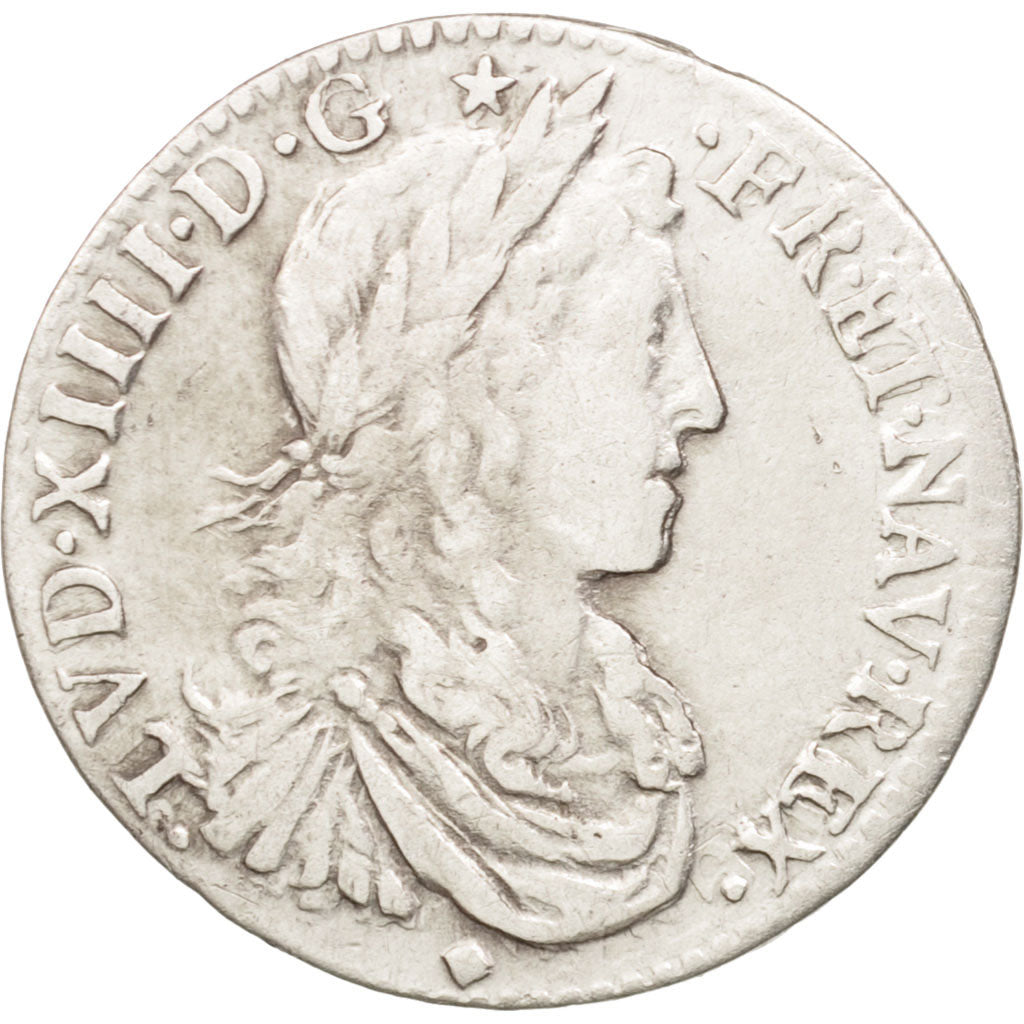 Francia, Louis XIV, 1/12 Écu au buste juvénile, 1/12 ECU, 10 Sols, 1662, Ly...