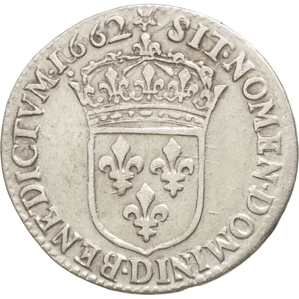 Francia, Louis XIV, 1/12 Écu au buste juvénile, 1/12 ECU, 10 Sols, 1662, Ly...