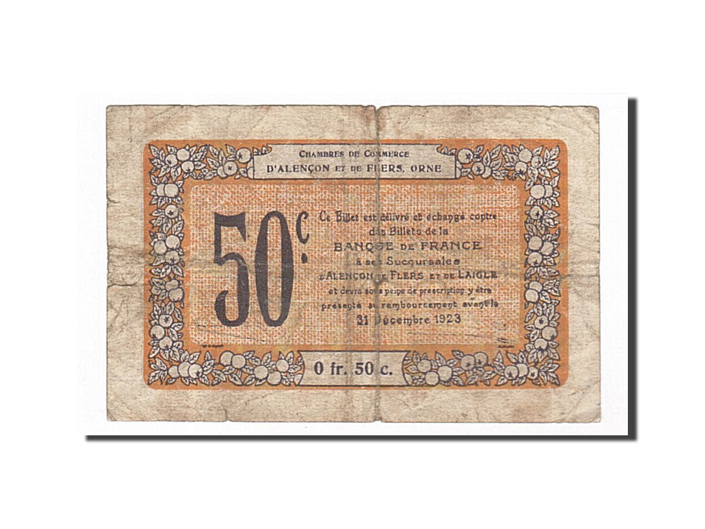 Geldschein, Frankreich, Alençon et Flers, 50 Centimes, 1915, SGE+, Pirot:6-39