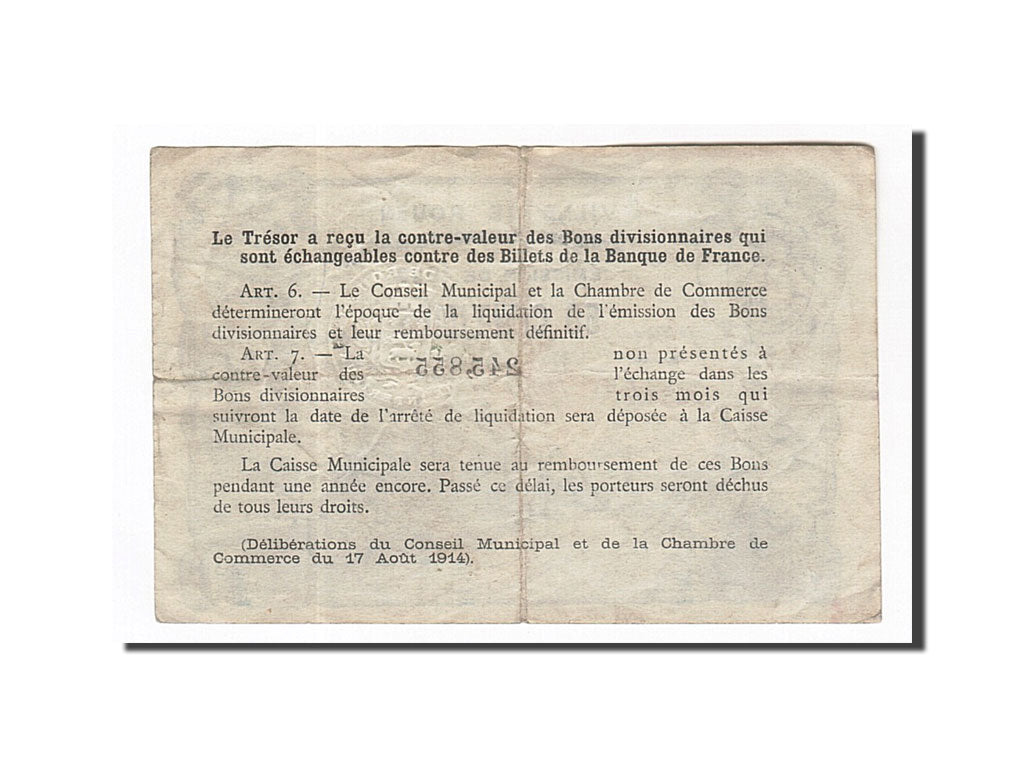 Banconote, Pirot:110-64, BB, Rouen, 50 Centimes, 1922, Francia
