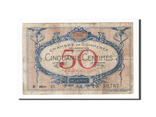 Banknote, Pirot:106-16, 50 Centimes, 1917, France, VF(30-35), Roanne