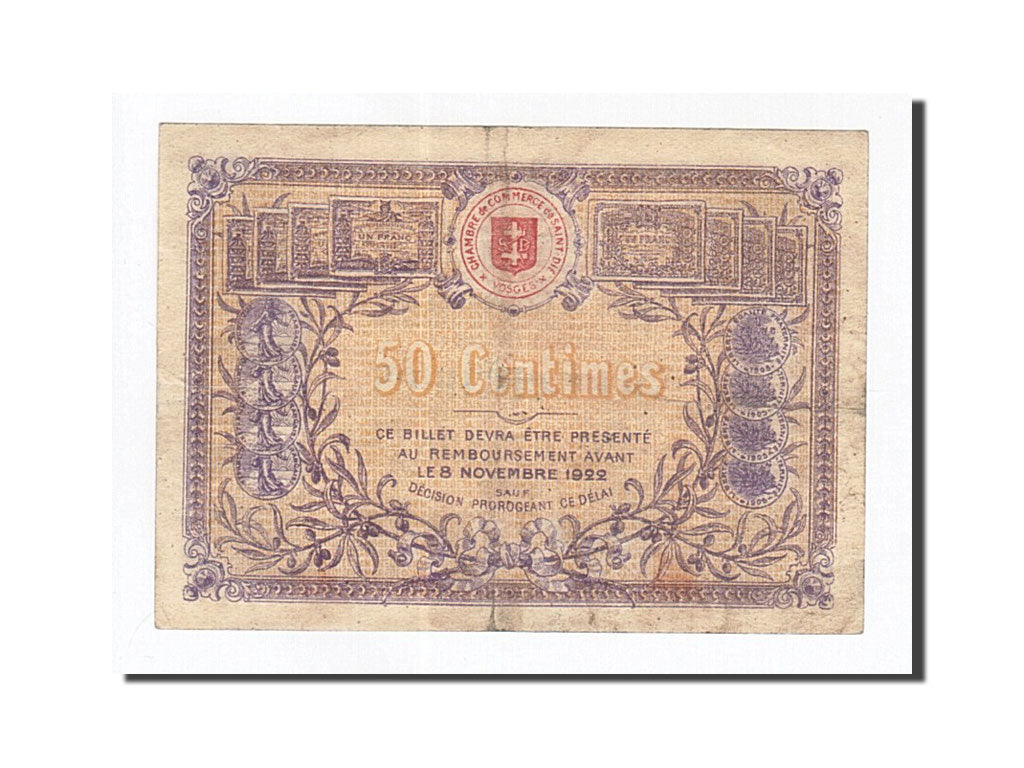 Banknote, Pirot:112-10, 50 Centimes, 1917, France, VF(30-35), Saint-Dié