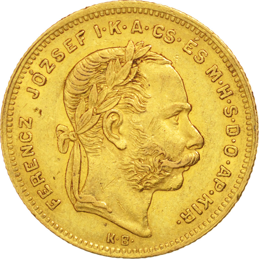 Hungary, Franz Joseph I, 8 Forint 20 Francs, 1873, Kremnitz, EF(40-45), Gold