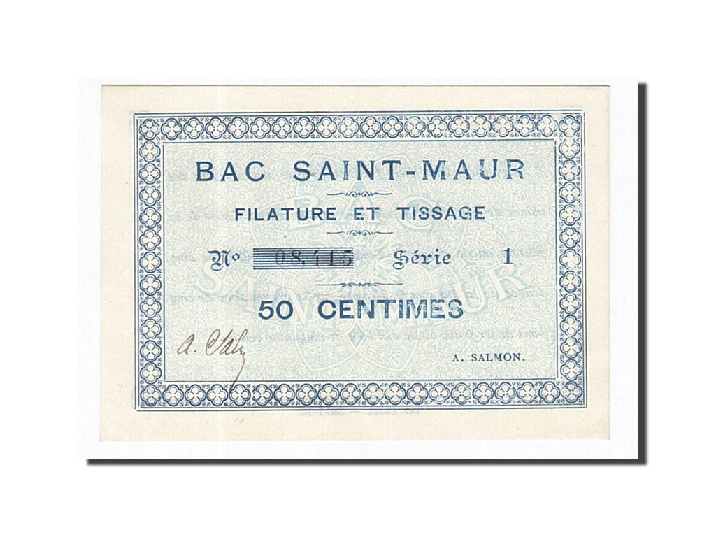 Banconote, Pirot:62-50, FDS, Bac Saint-Maur, 50 Centimes, Francia