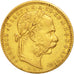 Hungary, Franz Joseph I, 8 Forint 20 Francs, 1881, Kormoczbanya, EF(40-45), Gold
