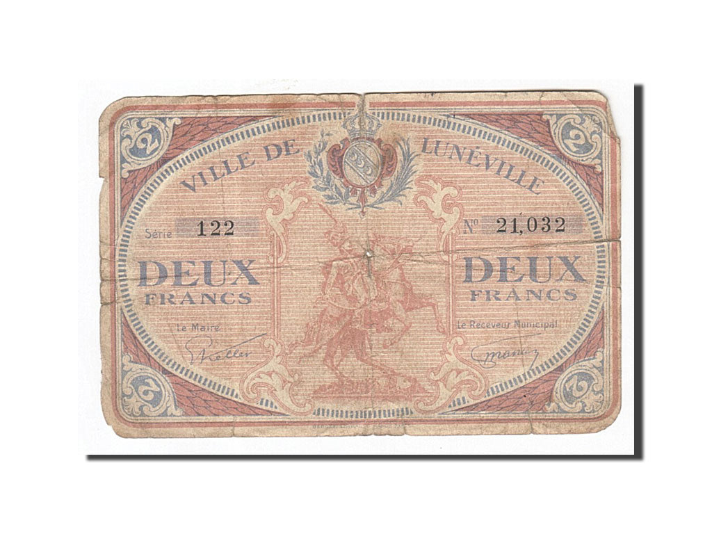 Billete, 2 Francs, Pirot:54-79, 1914, Francia, RC+, Lunéville