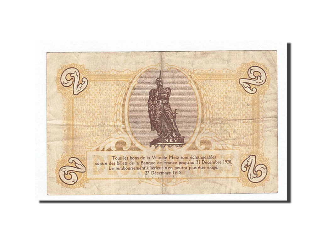 Billet, France, Metz, 2 Francs, 1918, TTB, Pirot:57-16