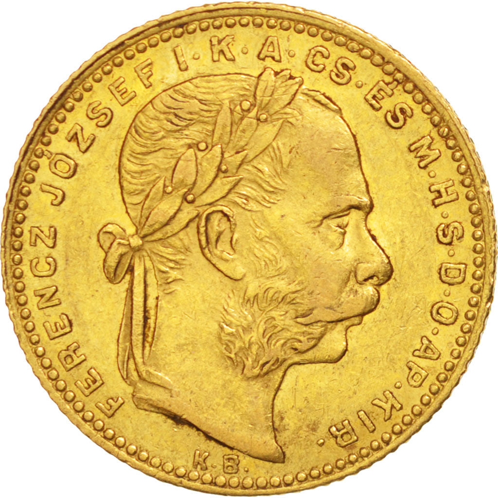 Hungary, Franz Joseph I, 8 Forint 20 Francs, 1880, Kormoczbanya, EF(40-45), Gold