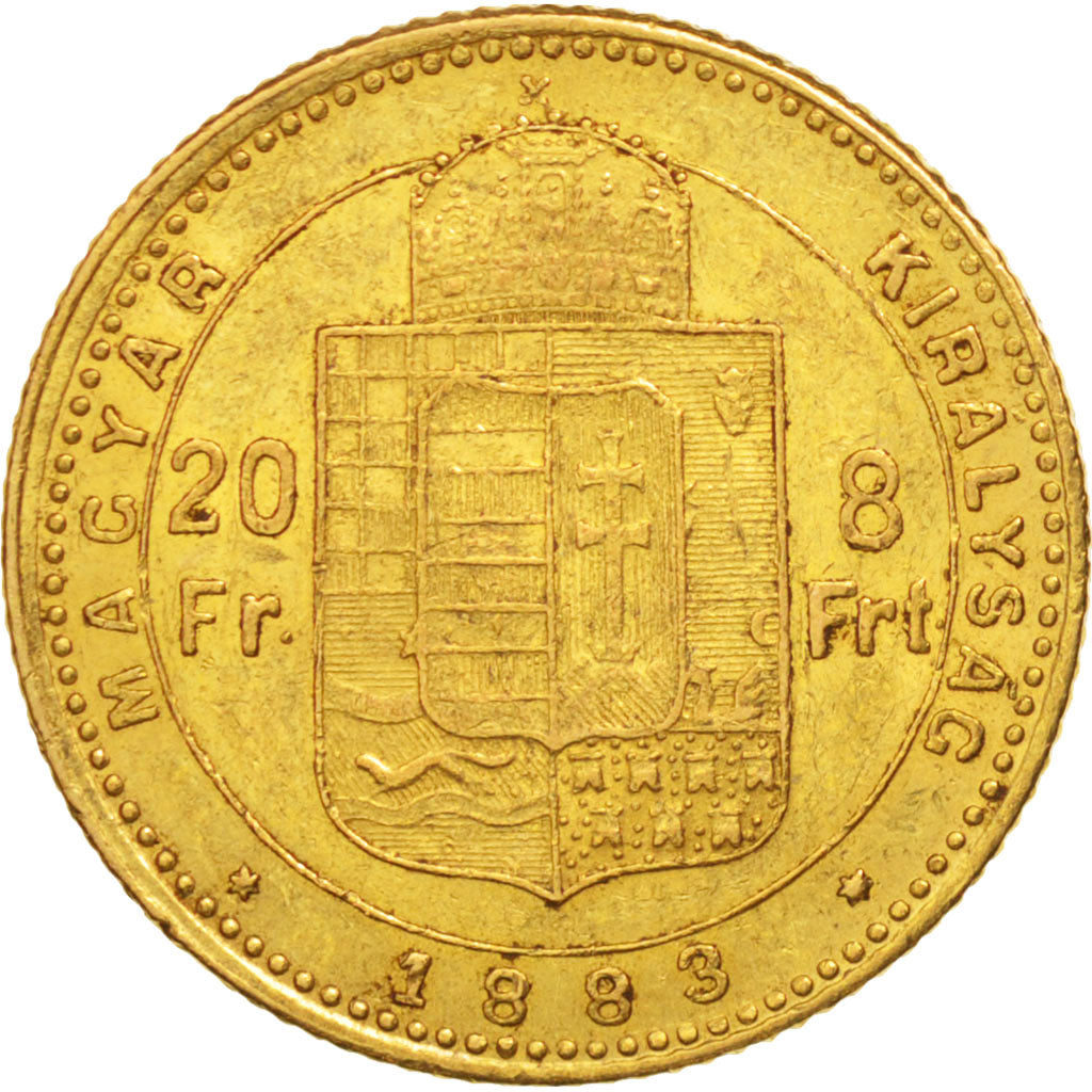 Hongrie, Franz Joseph I, 8 Forint 20 Francs, 1883, Kormoczbanya, TTB, Or, KM:467