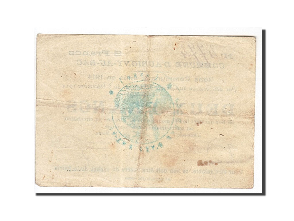 France, Aubigny-au-Bac, 2 Francs, 1914, EF(40-45), Pirot:59-144