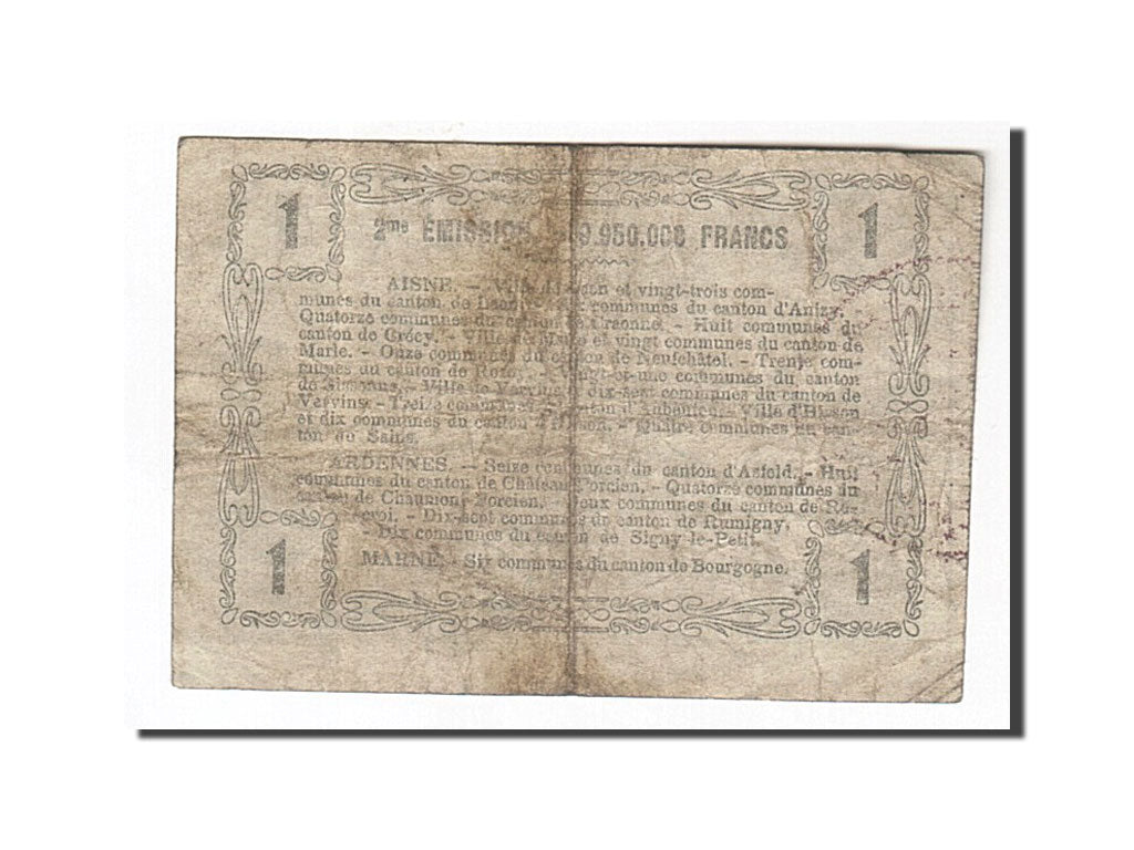 Banknote, Pirot:02-1309, 1 Franc, 1916, France, VF(20-25), Laon