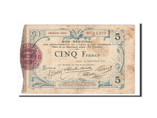 Billete, 5 Francs, Pirot:02-1303, 1915, Francia, MBC, Laon