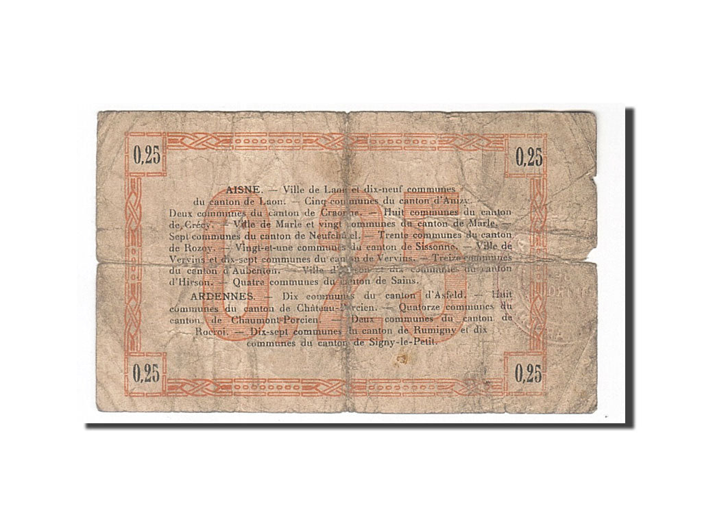Geldschein, Frankreich, Laon, 25 Centimes, 1915, SS, Pirot:02-1300