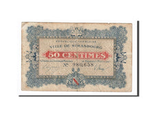 Banknote, Pirot:133-1, 50 Centimes, 1918, France, VF(30-35), Strasbourg
