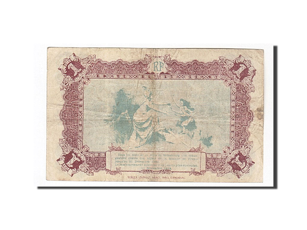France, Strasbourg, 1 Franc, 1918, TB+, Pirot:133-4