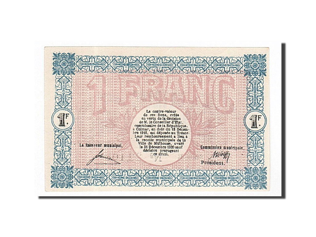 France, Mulhouse, 1 Franc, 1918, NEUF, Pirot:132-2