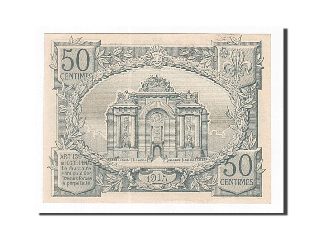 Banknote, Pirot:59-1599, 50 Centimes, 1915, France, UNC(63), Lille
