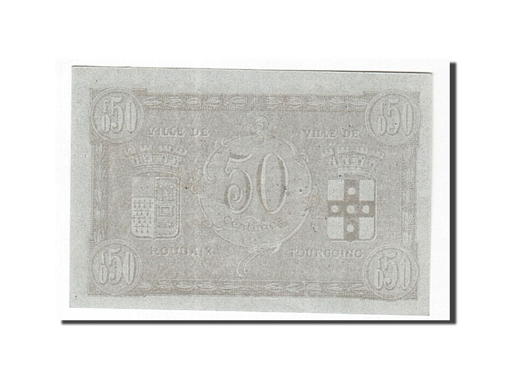 Billet, France, Roubaix et Tourcoing, 50 Centimes, 1917, SPL, Pirot:59-2211