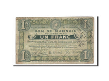 Banknote, Pirot:59-2200, 1 Franc, 1917, France, VF(20-25), Roubaix et Tourcoing
