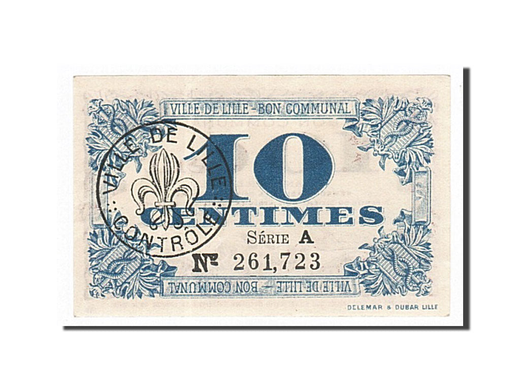 Banknote, Pirot:59-1632, 10 Centimes, 1917, France, UNC(65-70), Lille
