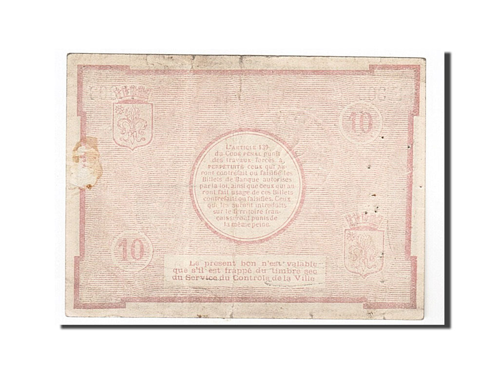 Frankreich, Lille, 10 Francs, 1914, SS, Pirot:59-1604
