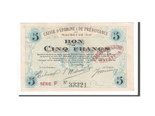 Banconote, Pirot:59-1814, BB+, Maubeuge, 5 Francs, 1914, Francia