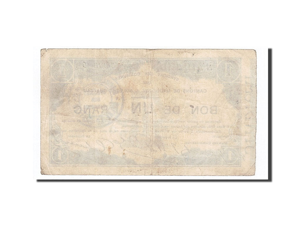 Billete, 1 Franc, Pirot:59-1815, 1915, Francia, MBC, Maubeuge