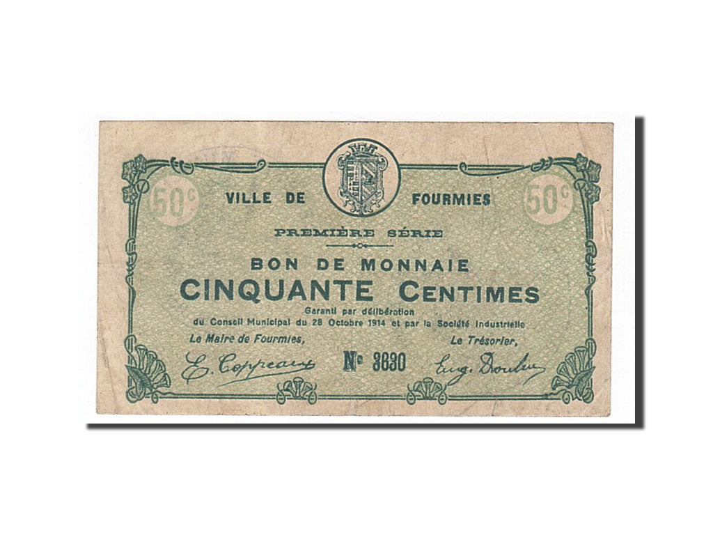 Banknote, Pirot:59-1088, 50 Centimes, 1914, France, EF(40-45), Fourmies