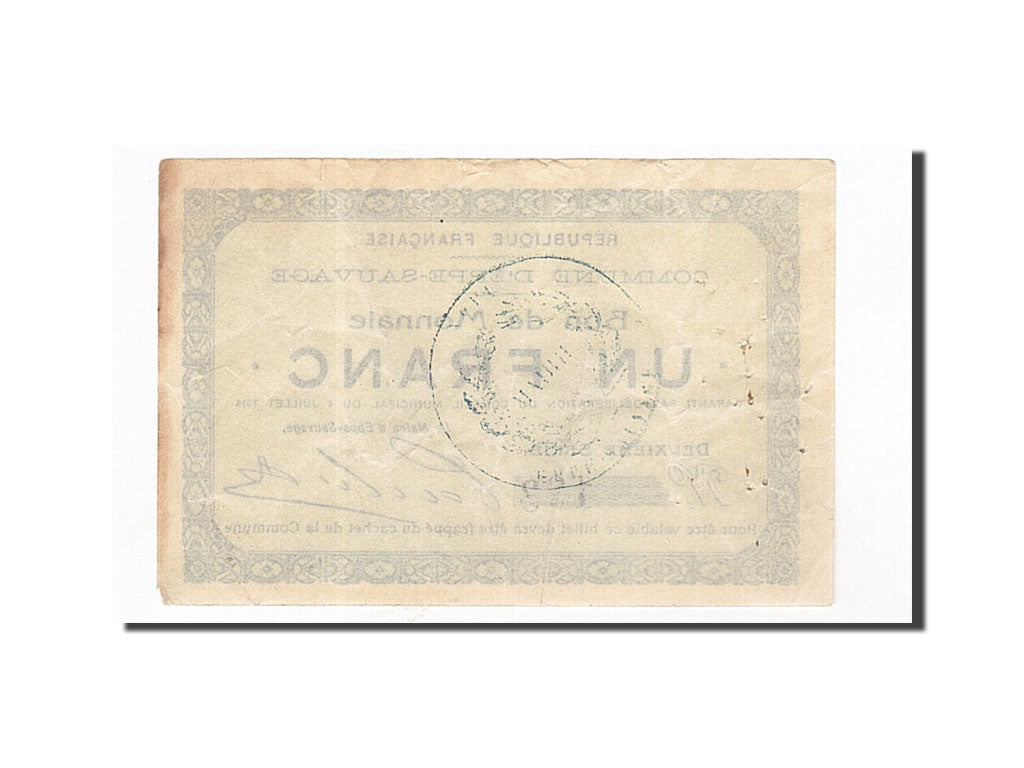 Billete, 1 Franc, Pirot:59-813, 1915, Francia, MBC, Eppe-Sauvage