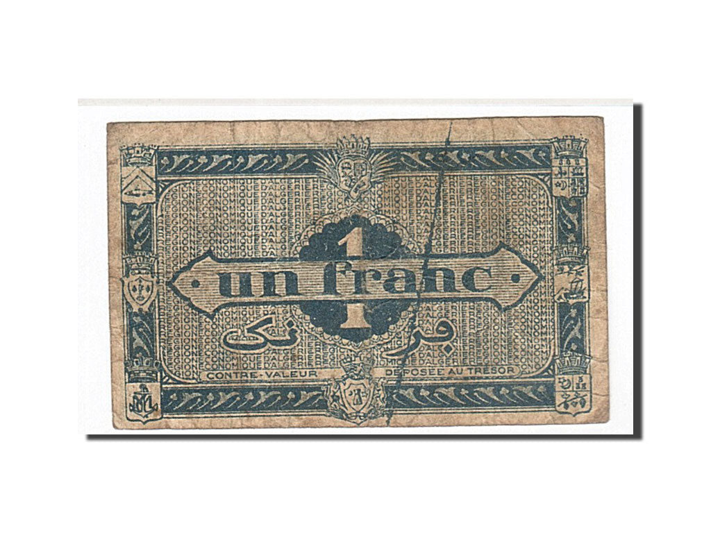 Banknote, Algeria, 1 Franc, 1944, 1944-01-31, KM:101, VF(20-25)