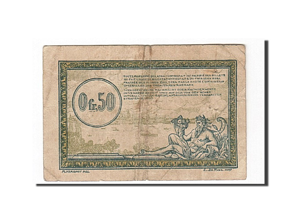 Billet, France, Régie des chemins de Fer, 50 Centimes, TB+, Pirot:135-4