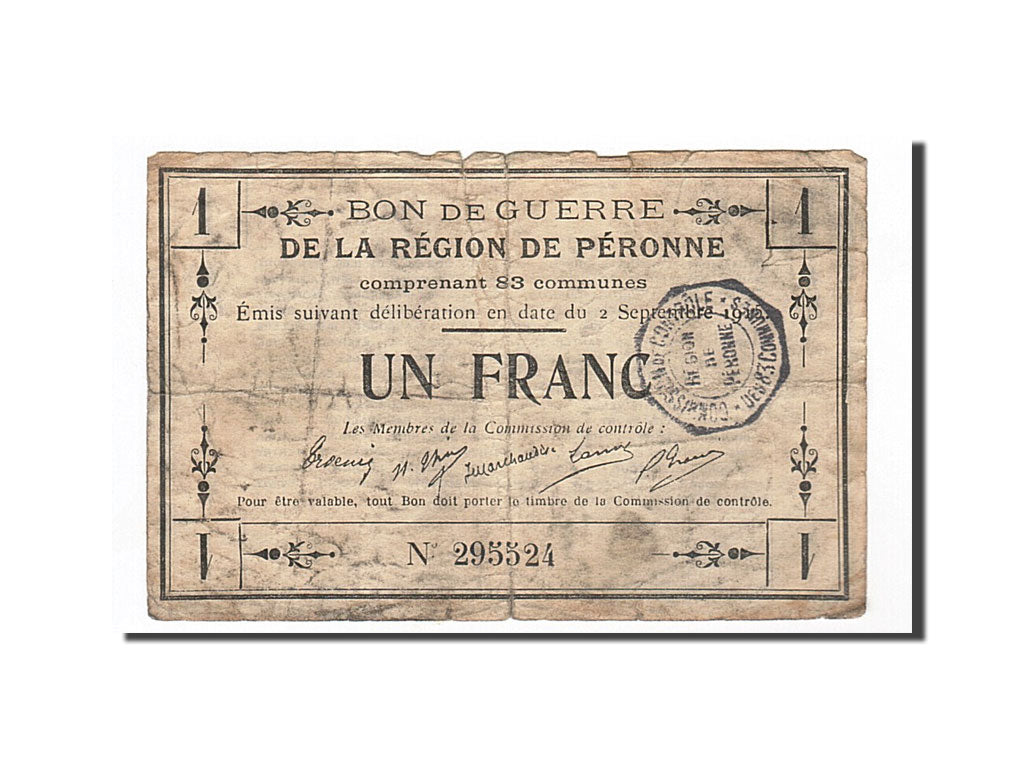 France, Peronne, 1 Franc, 1915, TB, Pirot:80-414