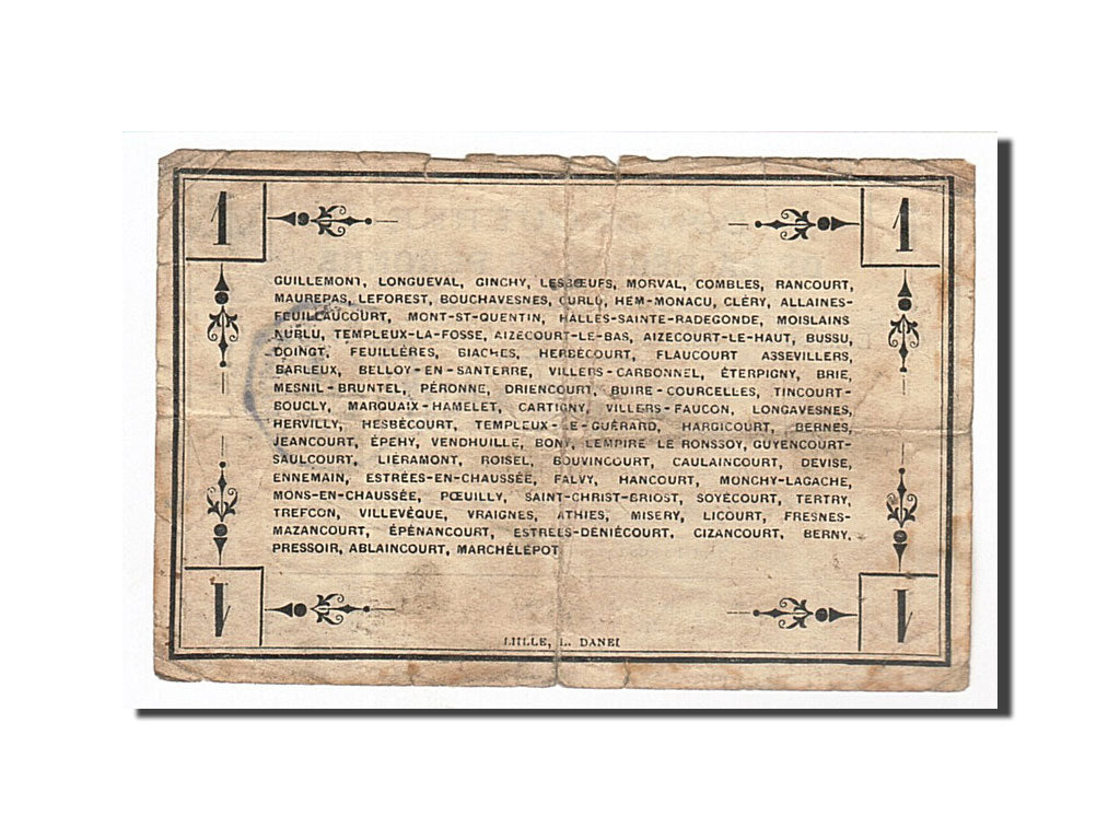 France, Peronne, 1 Franc, 1915, TB, Pirot:80-414