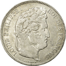 Moneta, Francia, Louis-Philippe, 5 Francs, 1843, Strasbourg, MB+, Argento