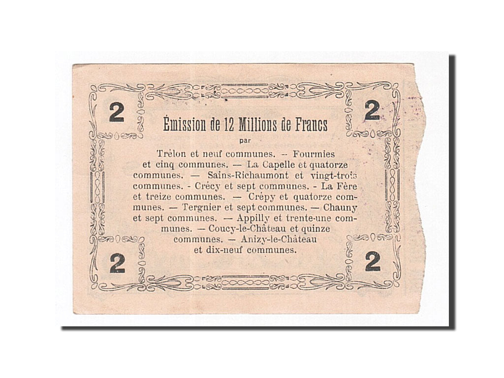 Banknote, Pirot:59-1118, 2 Francs, 1916, France, UNC(60-62), Fourmies