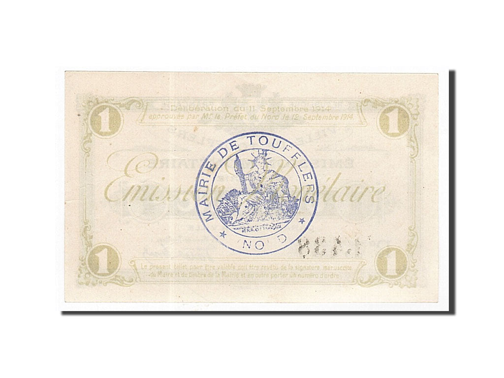 Geldschein, Frankreich, Toufflers, 1 Franc, UNZ, Pirot:59-2497