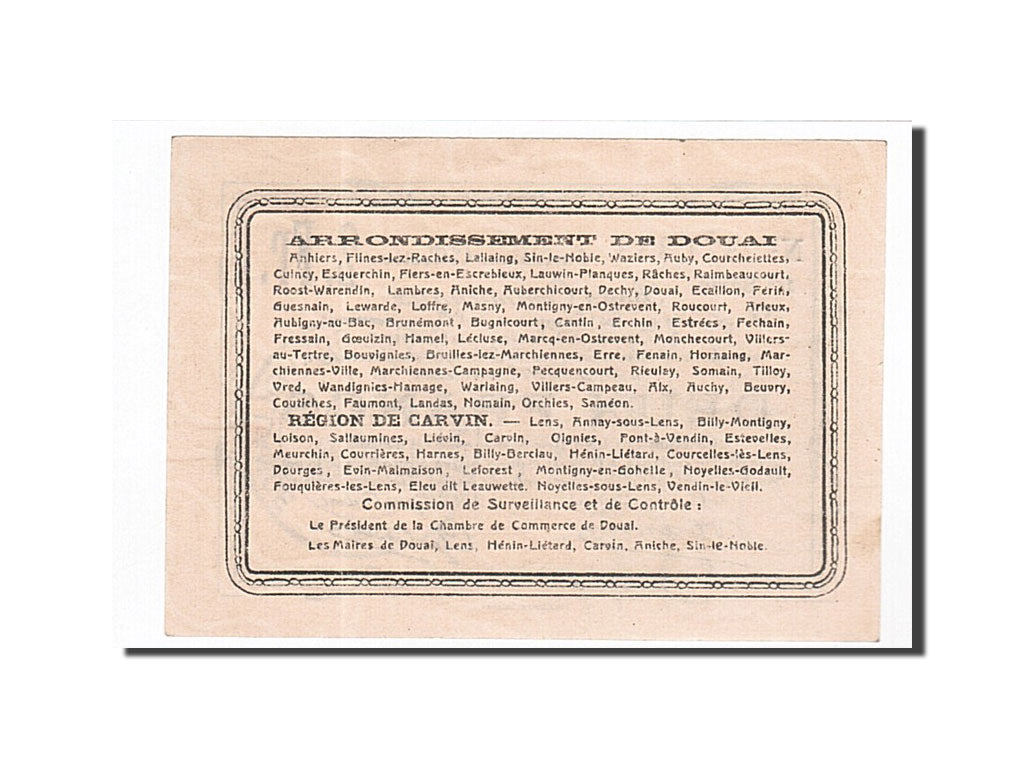 Billet, France, Douai, 2 Francs, 1916, SPL, Pirot:59-750