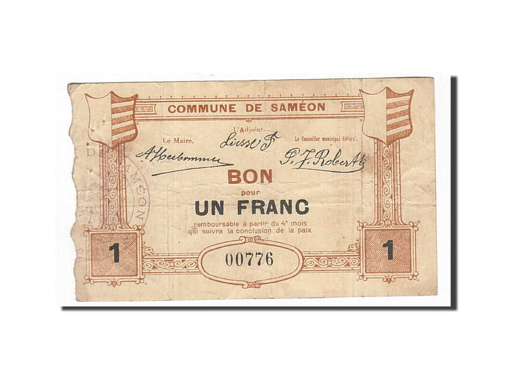 France, Saméon, 1 Franc, EF(40-45), Pirot:59-2283