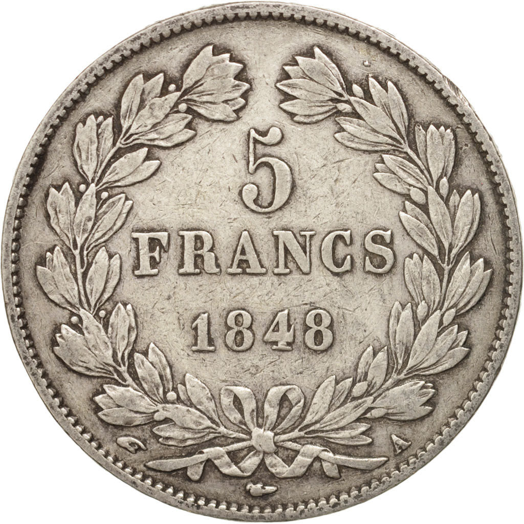 Coin, France, Louis-Philippe, 5 Francs, 1848, Paris, VF(30-35), Silver