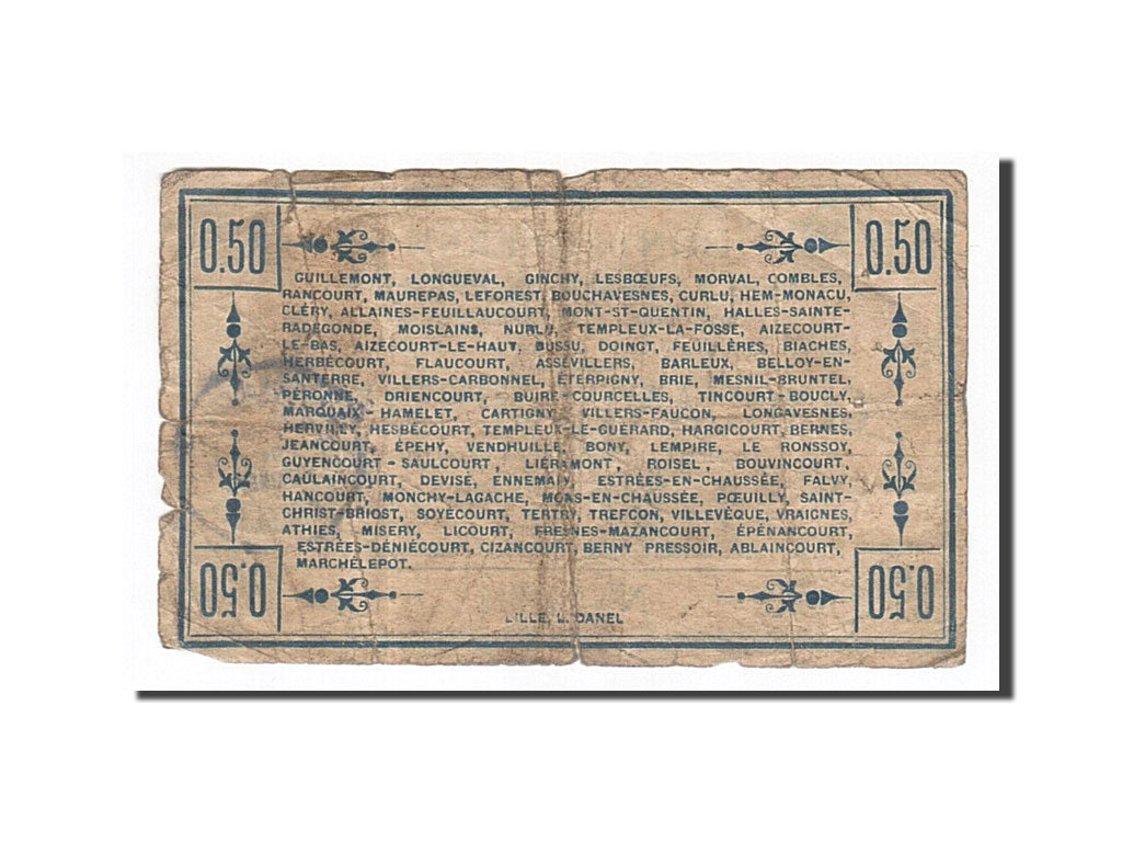 France, Peronne, 50 Centimes, 1915, TB, Pirot:80-413