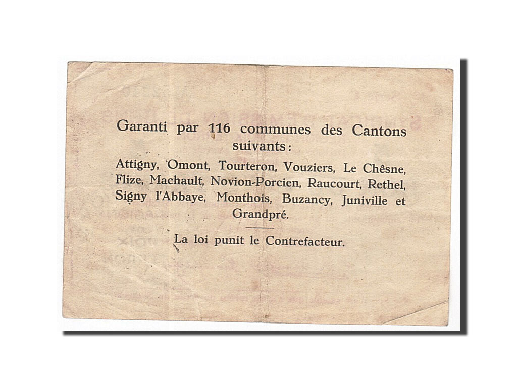 Banknote, Pirot:08-141, 5 Francs, 1916, France, EF(40-45), Poix-Terron