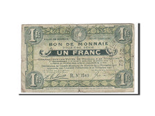 Billet, France, Roubaix et Tourcoing, 1 Franc, 1917, TB, Pirot:59-2200